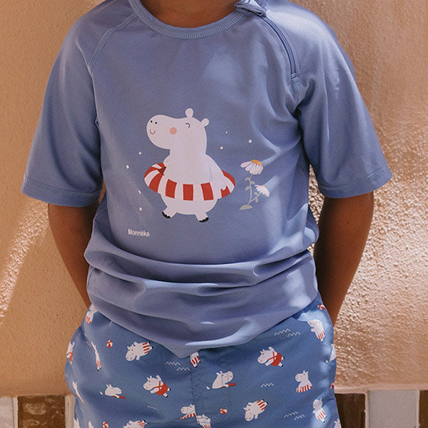 Camiseta Protección Solar UV Infantil Hippos