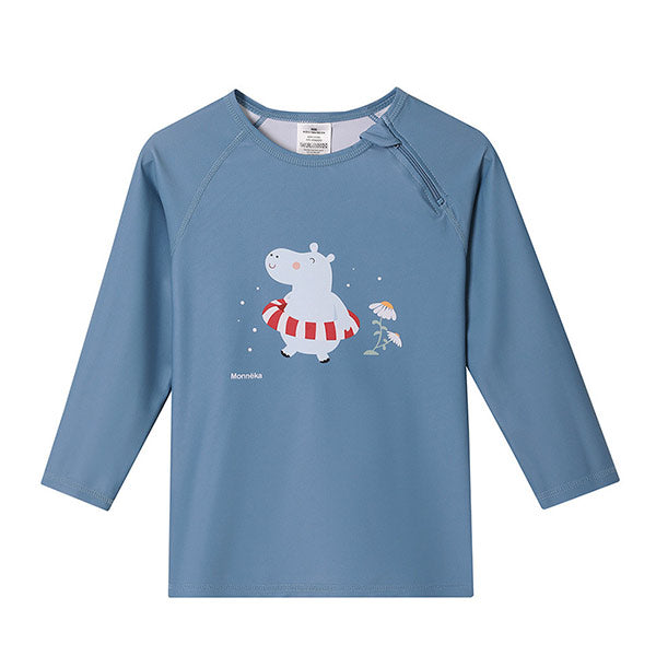 Camiseta Protección Solar UV Infantil Manga Larga Hippos
