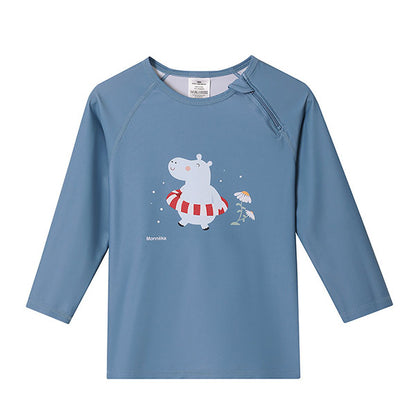 Camiseta Protección Solar UV Infantil Manga Larga Hippos