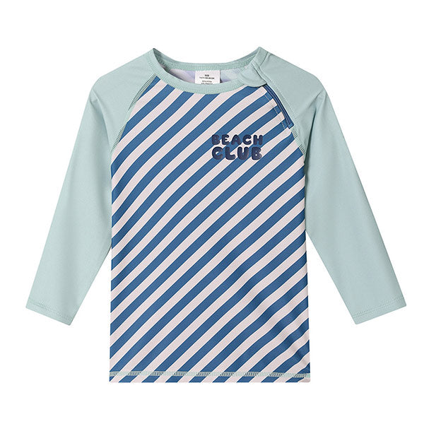 Camiseta Protección Solar UV Infantil Manga Larga Rayas Azules