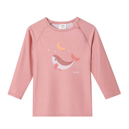 Camiseta Protección Solar UV Infantil Manga Larga Whale Pink
