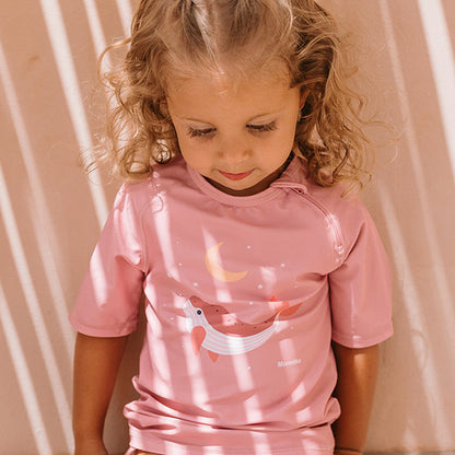 Camiseta Protección Solar UV Infantil Whale Pink