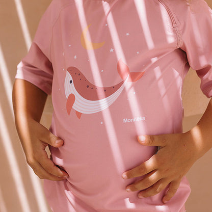 Camiseta Protección Solar UV Infantil Whale Pink