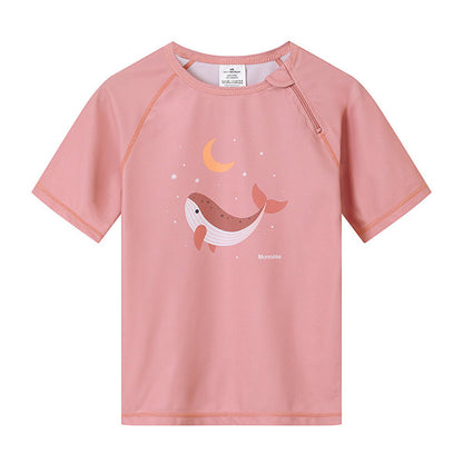 Camiseta Protección Solar UV Infantil Whale Pink