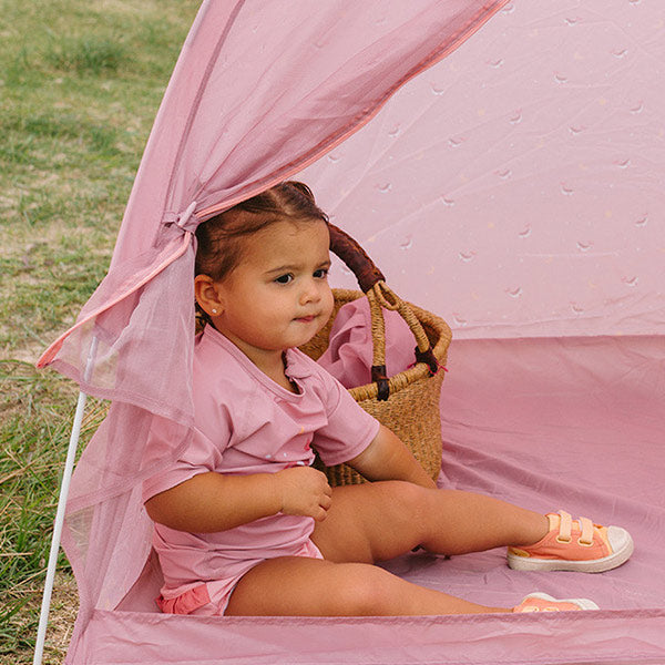 Carpa Playa con Protector Antimosquitos Whale Pink Monneka