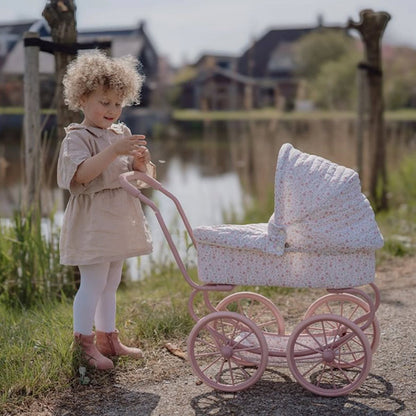 Carrito Muñecas Metal Flores Little Dutch