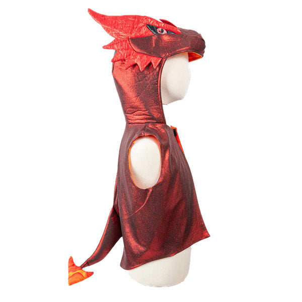 Chaleco Dragón Rojo Con Capucha Talla 3-4 Años Great Pretenders