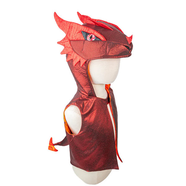 Chaleco Dragón Rojo Con Capucha Talla 3-4 Años Great Pretenders