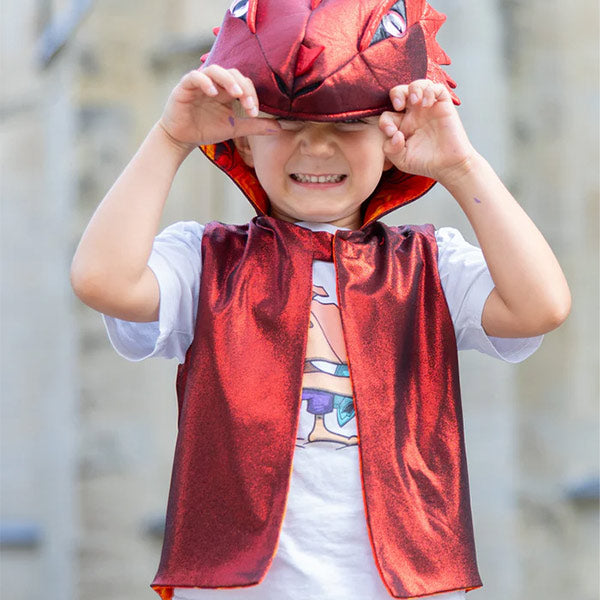 Chaleco Dragón Rojo Con Capucha Talla 3-4 Años Great Pretenders
