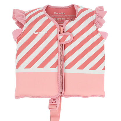 Chaleco Flotador Aprendizaje para Niños Monneka Rayas Rosas 2-6 Años