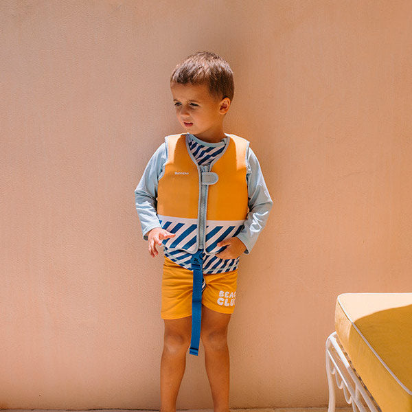 Chaleco Flotador Aprendizaje para Niños Monneka Stripes Blue 2-6 Años