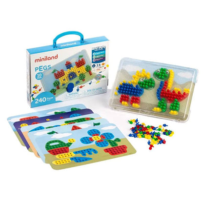Clavijas Colores Primarios 10 mm Miniland 240 Piezas