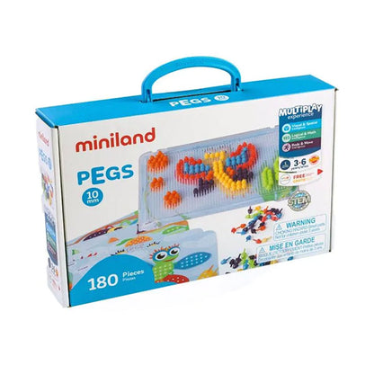 Clavijas Colores Brillantes 10 mm Miniland 180 Piezas