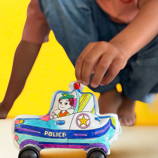 Coches Rescate Inflables Coloreables Con Luz Flash