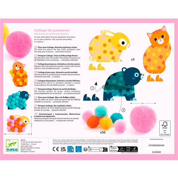 Collage De Pompones Animales Y Círculos Djeco