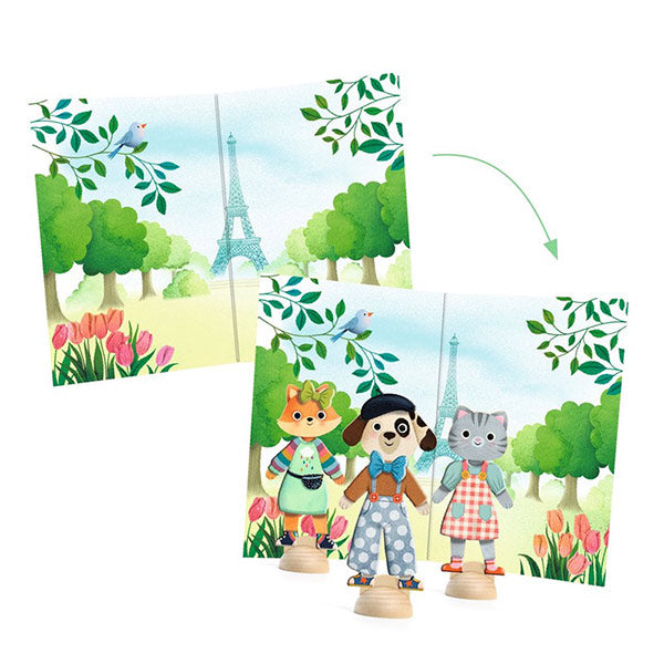 Collage Pegatinas Reutilizables Hola Paris Djeco
