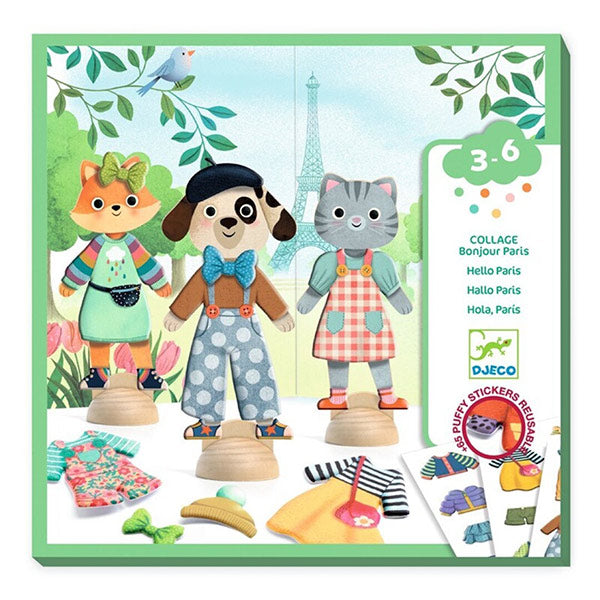 Collage Pegatinas Reutilizables Hola Paris Djeco
