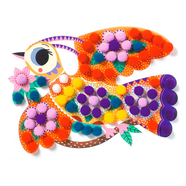 Collage Pompones Pájaros Assortments Djeco