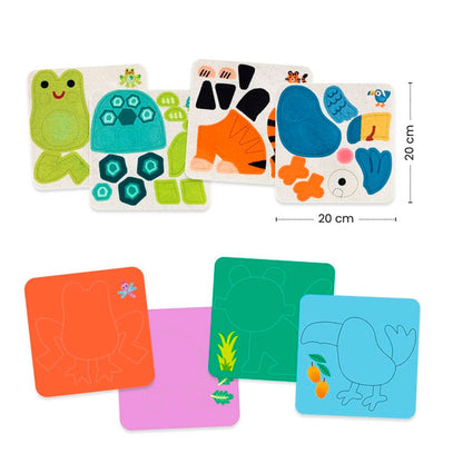 Collage Tableros Fieltro Animales Suaves Djeco