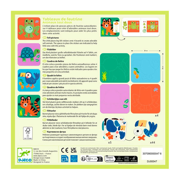 Collage Tableros Fieltro Animales Suaves Djeco