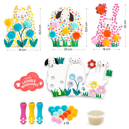 Colorear Puntos y Pompones En la Hierba Djeco