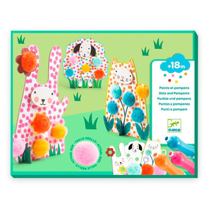 Colorear Puntos y Pompones En la Hierba Djeco