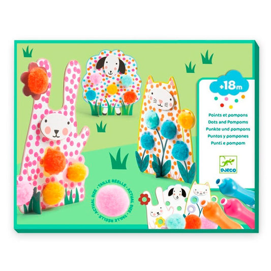 Colorear Puntos y Pompones En la Hierba Djeco