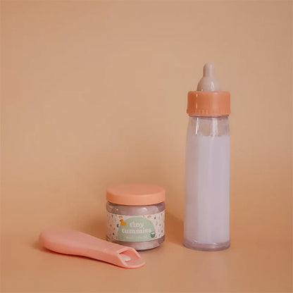 Comida Muñecos Box Biberón Leche y Potito Cereales Tiny Harlow