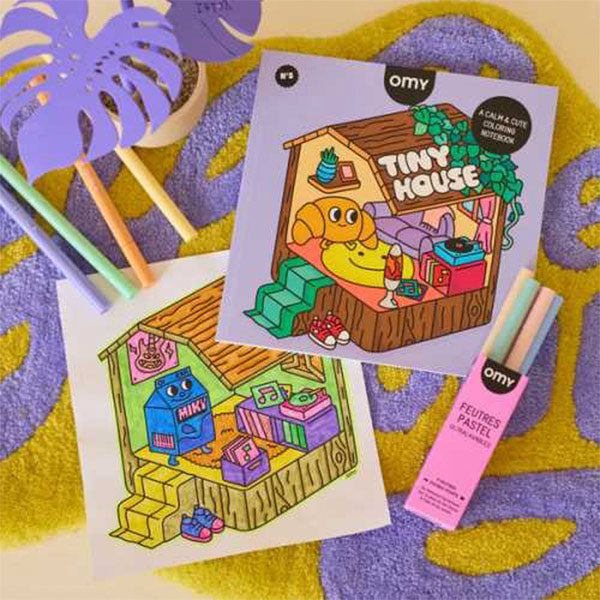 Cuaderno Colorear Cozy Art Tiny House OMY