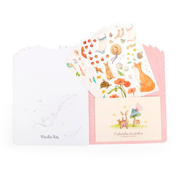 Cuaderno Colorear y Pegatinas Rosalies Moulin Roty