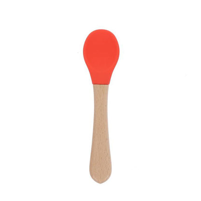 Cuchara Madera Y Silicona Roja Peti Dej