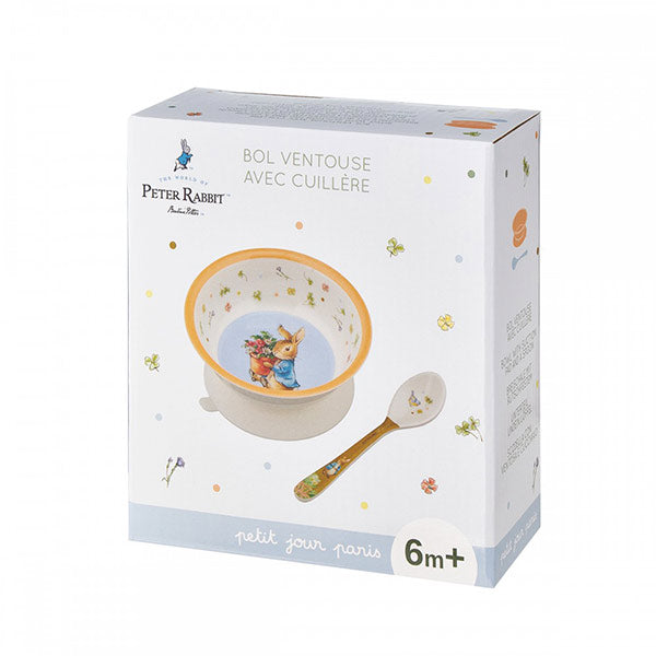 Cuenco Con Ventosa Y Cuchara Amarillo Peter Rabbit Petit Jour