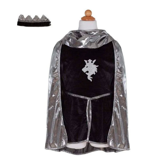 Disfraz Capa Caballero Plateado Corona 7-8 Años Great Pretenders