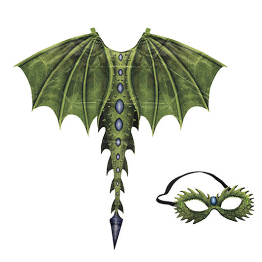Disfraz Dragón Legendario Verde Alas Suaves 4-6 Años Great Pretenders