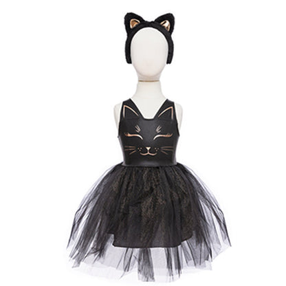 Disfraz Vestido Gato Negro Y Diadema 3-4 Años Great Pretenders