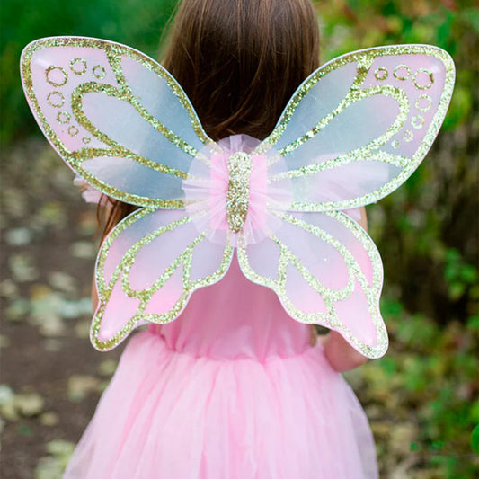 Disfraz Vestido Mariposa Dorada Con Alas 5-7 Años Great Pretenders