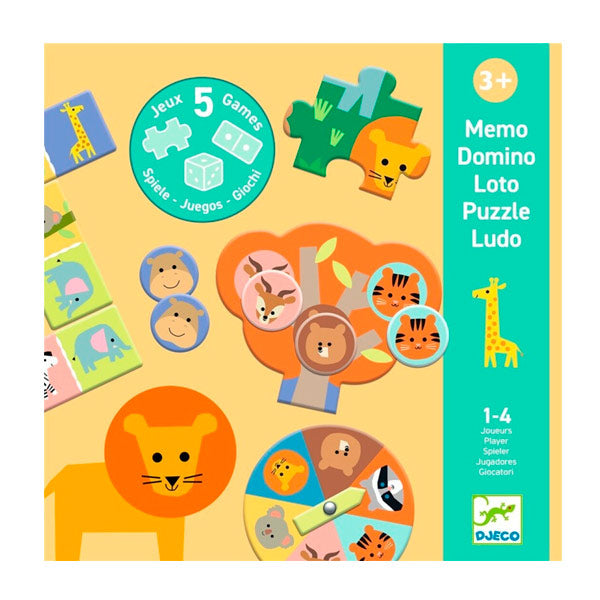Educativo Puzzle Animales Salvajes 5 en 1 Djeco