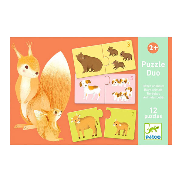 Educativos Puzzle Dúo Animales Bebe