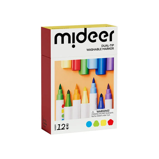 Estuche 12 Rotuladores Lavables Con Doble Punta