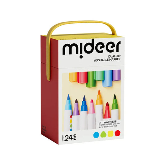 Estuche 24 Rotuladores Lavables Con Doble Punta