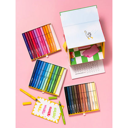 Estuche Casa Rotuladores Acrílicos 39 Colores Puquu