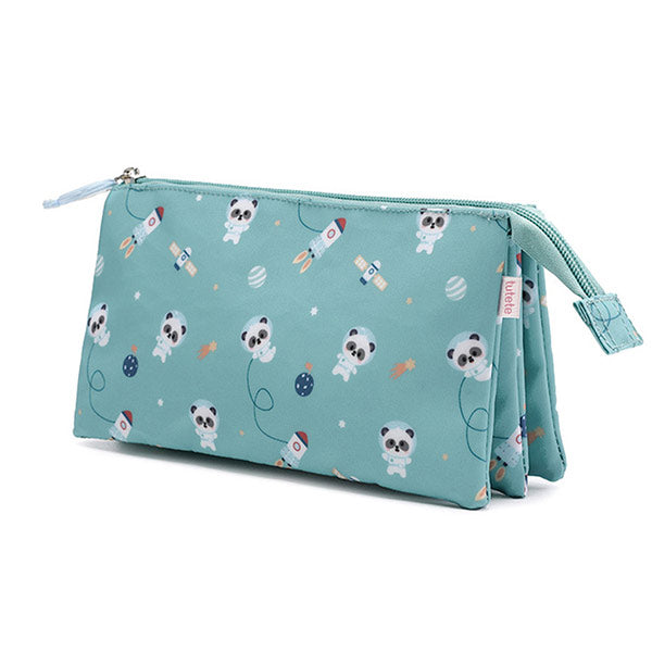 Estuche Escolar 3 Compartimentos Pandas in Space Tutete