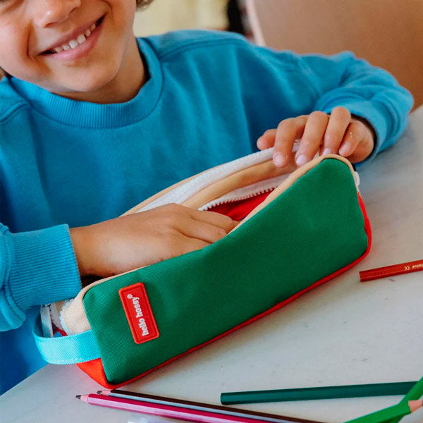 Estuche Escolar Doble Hello Hossy Mini Green Lake