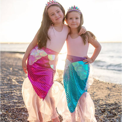 Falda Brillante De Sirena Con Diadema Rosa 5 a 6 años Great Pretenders