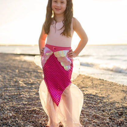 Falda Brillante De Sirena Con Diadema Rosa 5 a 6 años Great Pretenders
