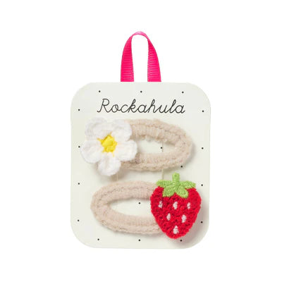 Clips Pelo Crochet Daisy and Strawberry Rockahula