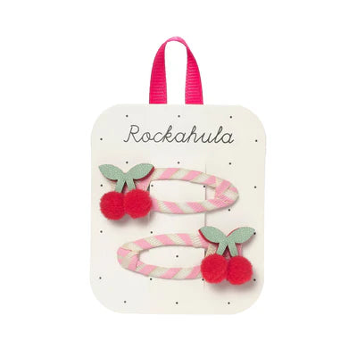 Clips Pelo Cherry Kiss Stripy Rockahula