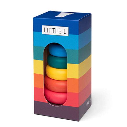 Juego Apilar Silicona Gato Colores Claros Little L