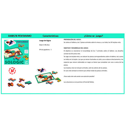 Juego Lógica Sologic Pentanimo Djeco
