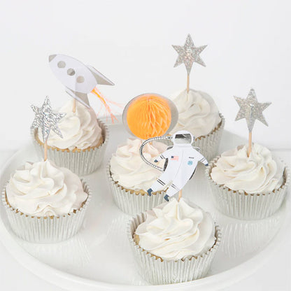 Kit Para Cupcake Espacial Meri Meri 24 Toppers